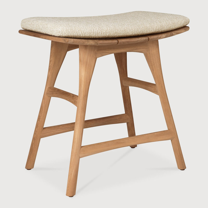 Osso Outdoor Teak Bar Stool, Natural