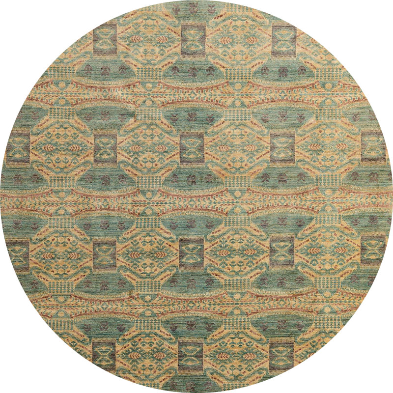 Tapis marocain brun / vert, Rond 4 pi