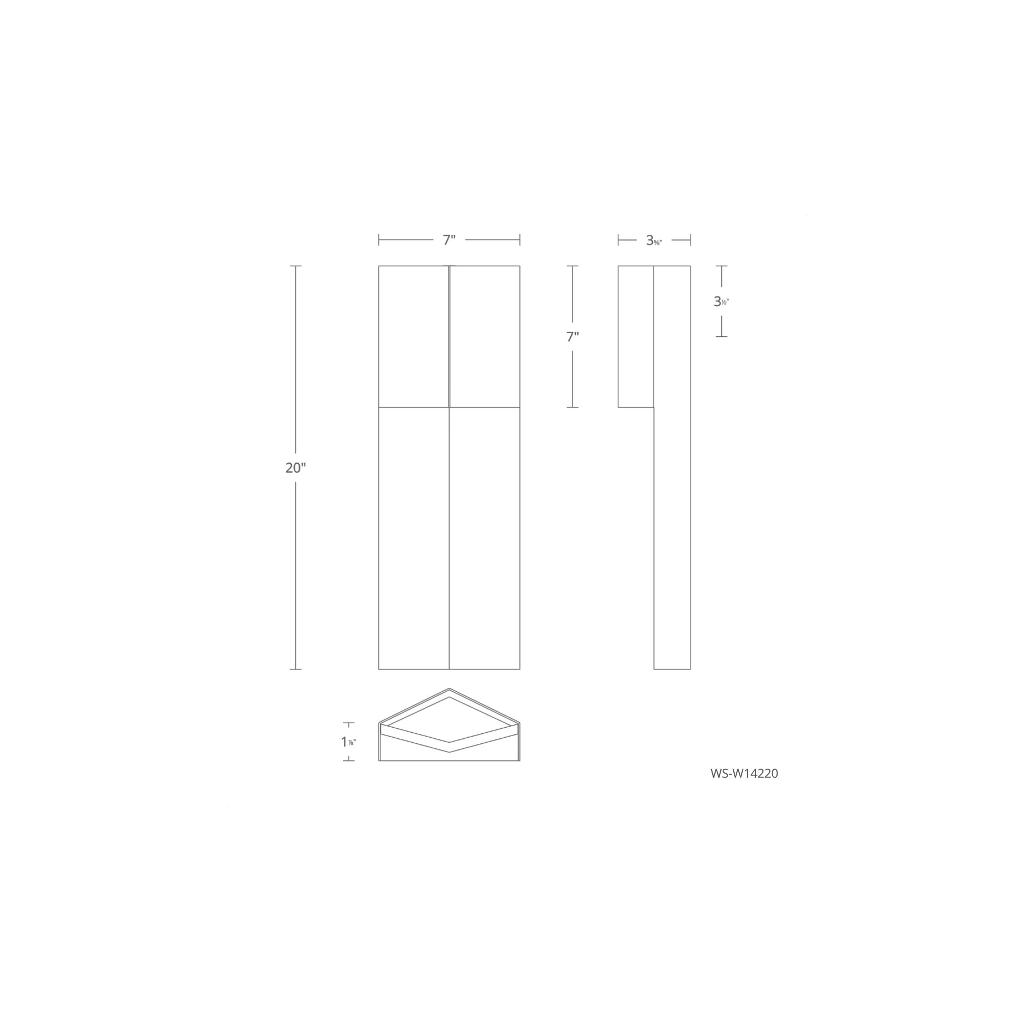 Dusk Single Light Novelty Outdoor LED Wall Light, 14.4W, 20" H x 3.63" W x 7" D
