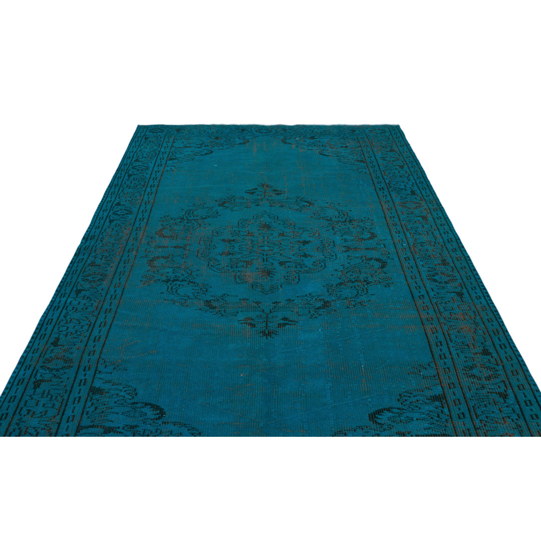 Atina Turquoise Vintage Wool Handmade Area Rug