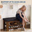 Banc de rangement en bois pour chaussures avec rangement rabattable, banc de rangement pour chaussures à 2 niveaux avec coussin et tablettes réglables-239557867