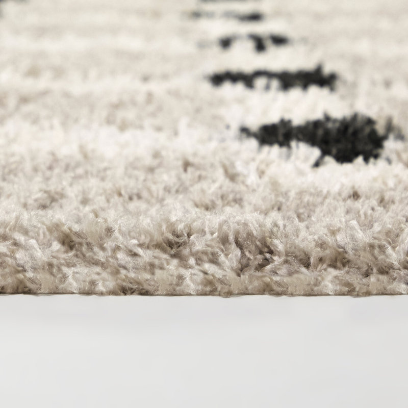 Tapis taupe à poils longs Yingling, Rectangle 7 pi 10 po x 10 pi