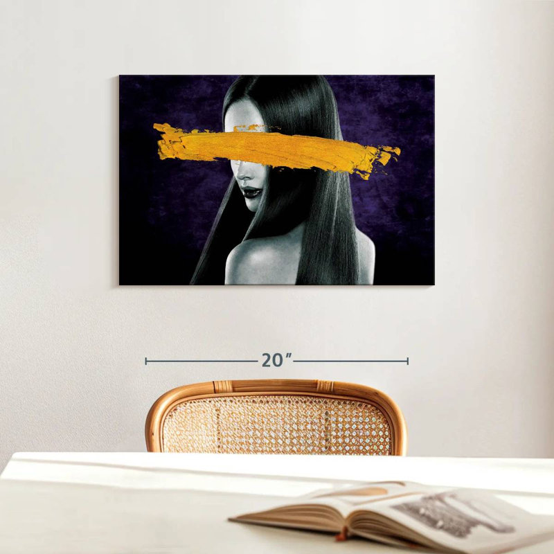 Coup de pinceau jaune Leisha, H 16 po x l 24 po