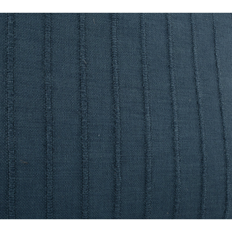 Dark Blue Polyester and Faux Leather Square Pillow Set