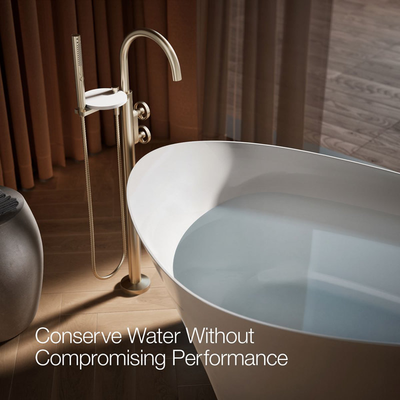 Components Floor-Mount Bath Filler Trim, Bronze, Knob Handle