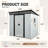 6x5 Metal Outdoor Storage Shed With Window And Transparent Plate White - Black