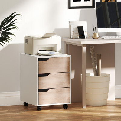 Noa 3 Drawer Mobile File Cabinet Vertical Filing Cabinet Wheels