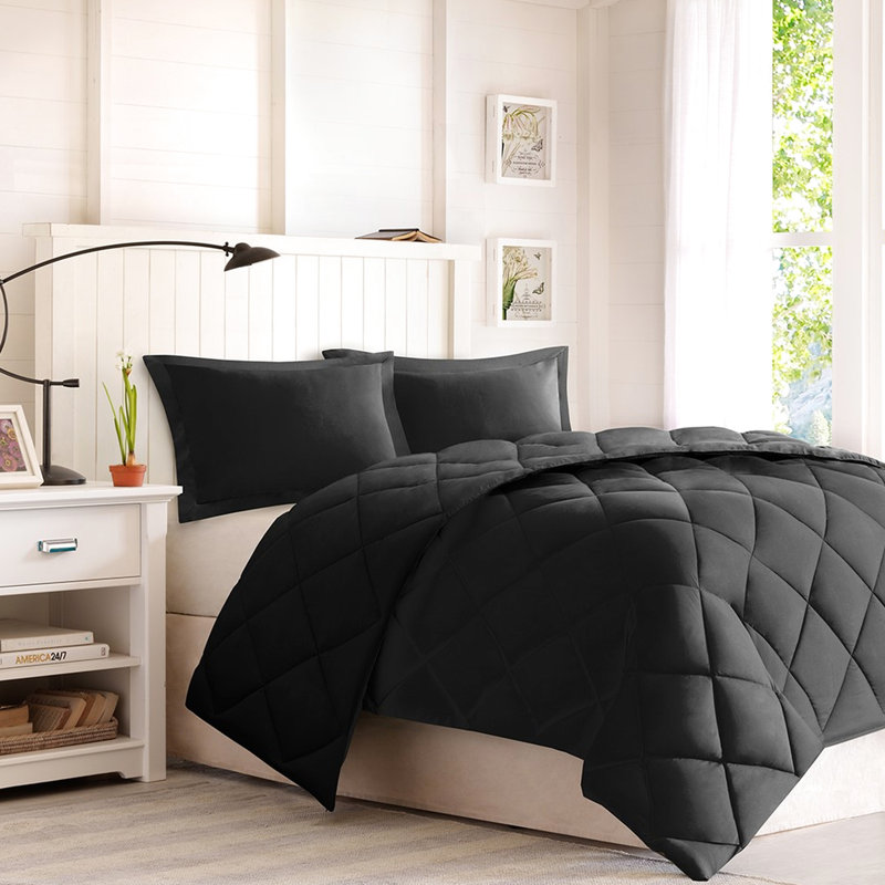 Édredon avec garniture en duvet synthétique, Édredon simple + 1 taie décorative