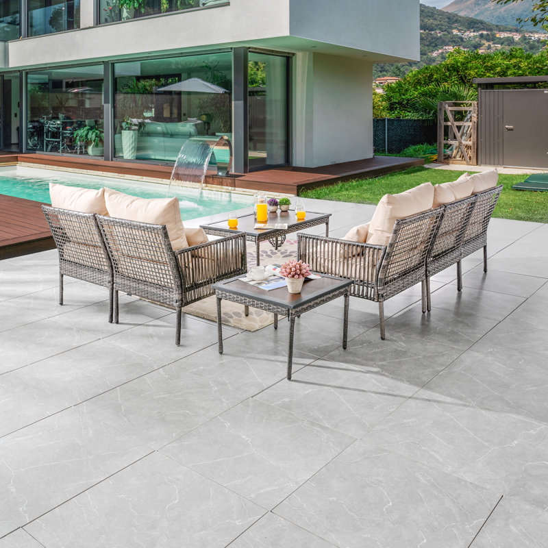 Aalaysia 7-Piece Outdoor Wicker Conversation Set