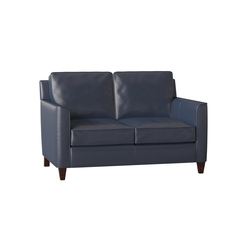 Yorba Leather Loveseat, Aline Fumo Genuine Leather, Mahogany