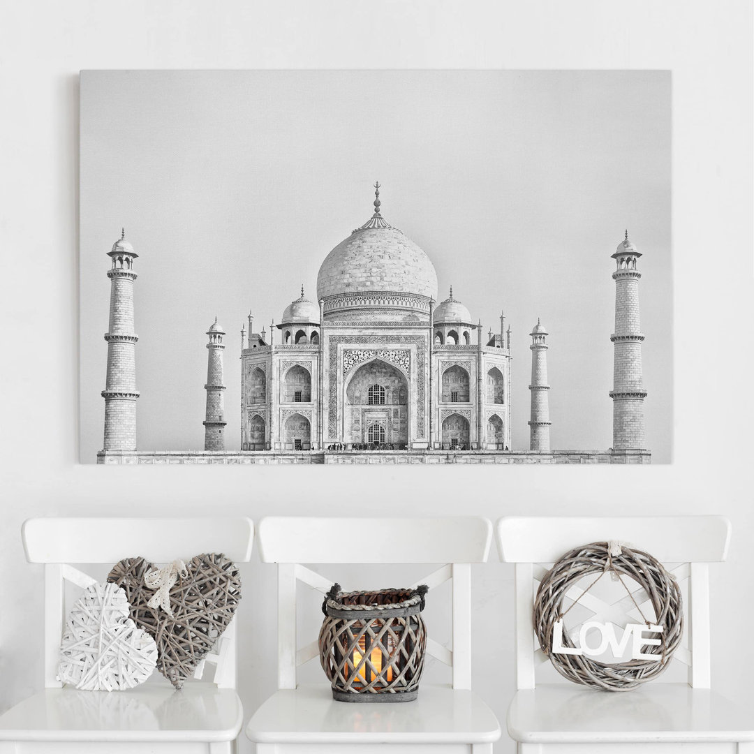 Leinwandbild Taj Mahal in Grau