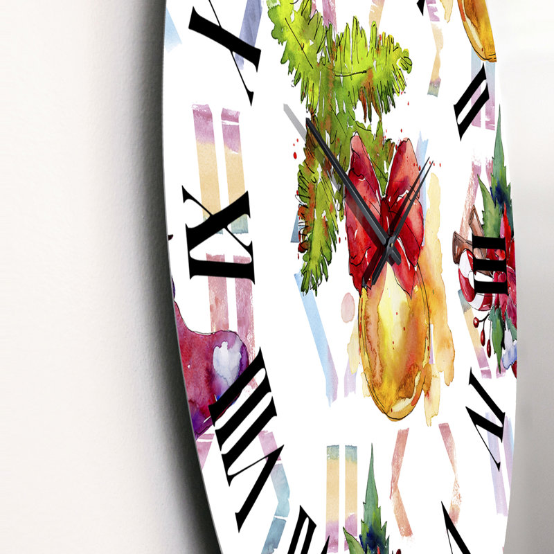 Symboles de Noël, hiver et vacances - Horloge murale à motifs, Petit
