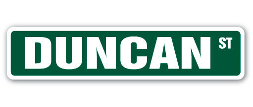 Plaque de rue Duncan en plastique robuste 4 po x 18 po