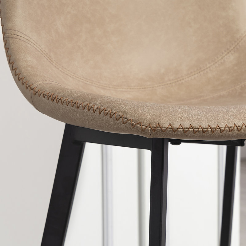Sidibe Upholstered Counter Stool, Light Brown