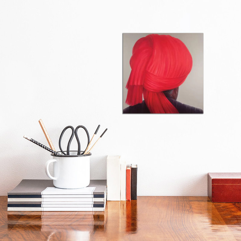 Red Turban by Lincoln Seligman - Wrapped Canvas Print, 30.48 cm H x 30.48 cm W