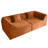 Compressed Memory Foam Sofa  With Rectangular Pillow 2-Seater Lounger Daybed For Bedroom, Guest Room, Orange-1200658590