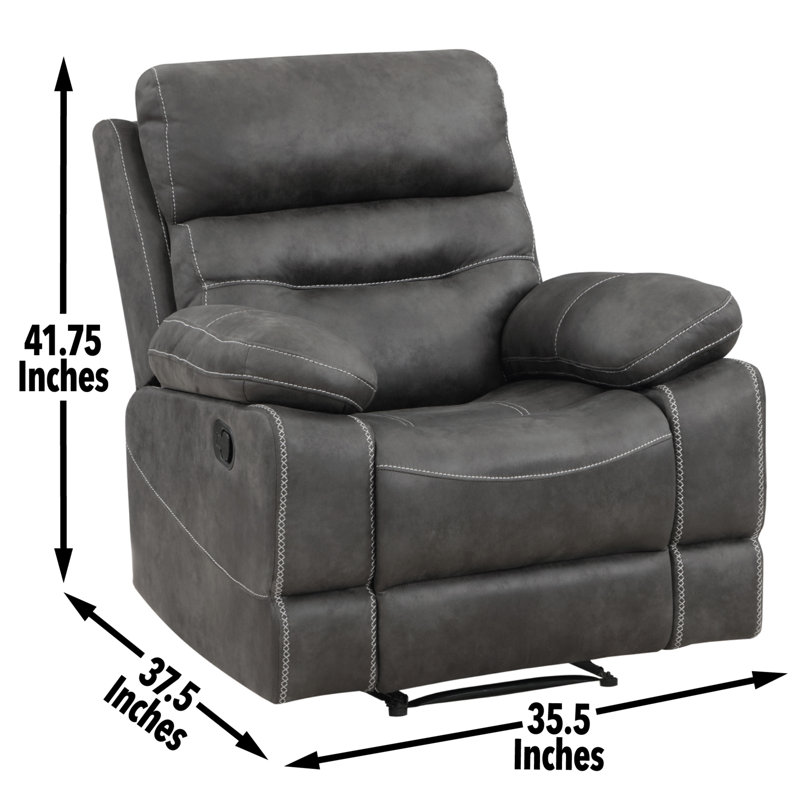 Fauteuil inclinable manuel Amarria, Similicuir gris
