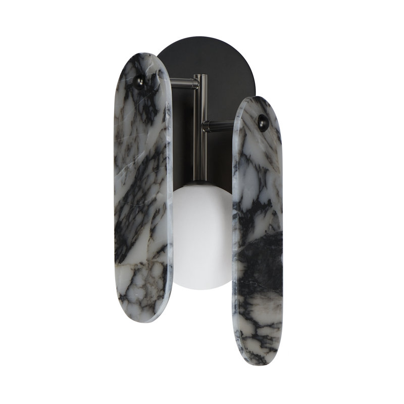 Megalith 1 - Light Armed Sconce, Gunmetal/Striae Arya