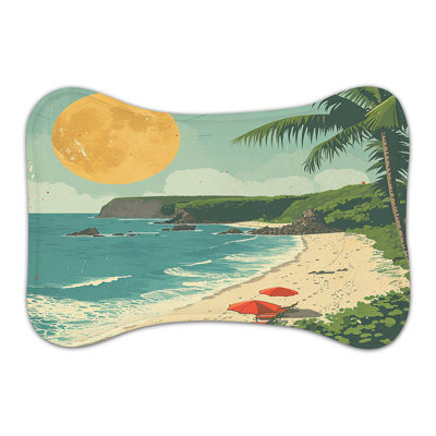 Tapis d'alimentation classique en forme d'os Classic Hawaiian Shores