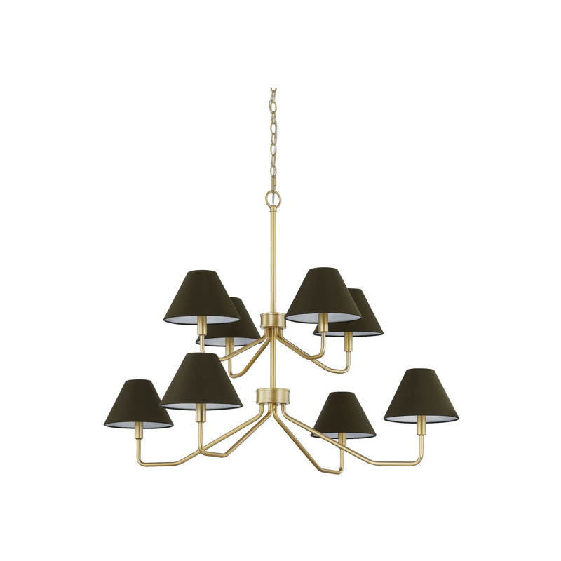 Lustre 8 lumières Highland, doré