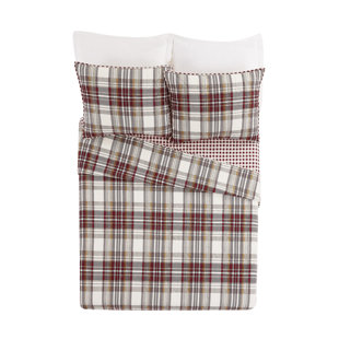 Laurel & Mayfair Camden Plaid 100% Cotton Reversible 3 Piece Quilt Set