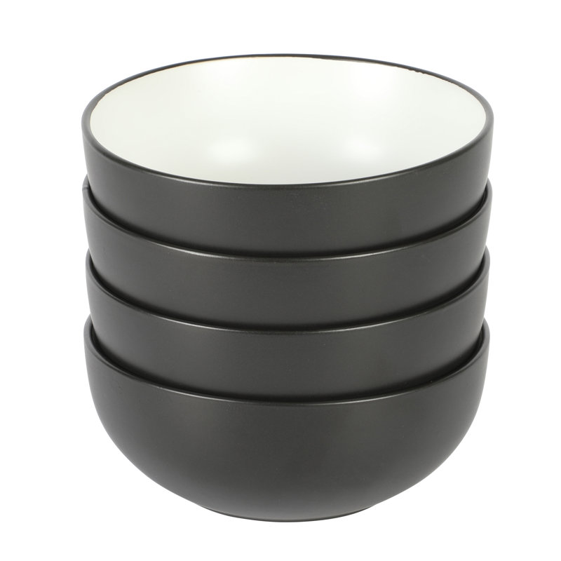 4 Pack 6.3" Stoneware Stackable Cereal Bowls