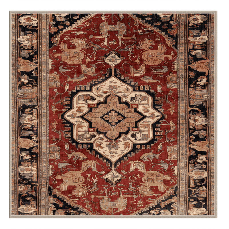 Tapis brun lavable à la machine, Carré 4 pi