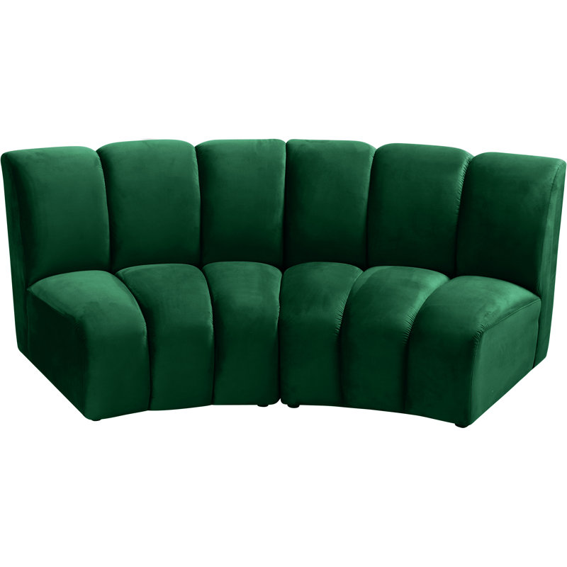 Canapé modulaire en velours Infinity, 2 pièces, Velours vert