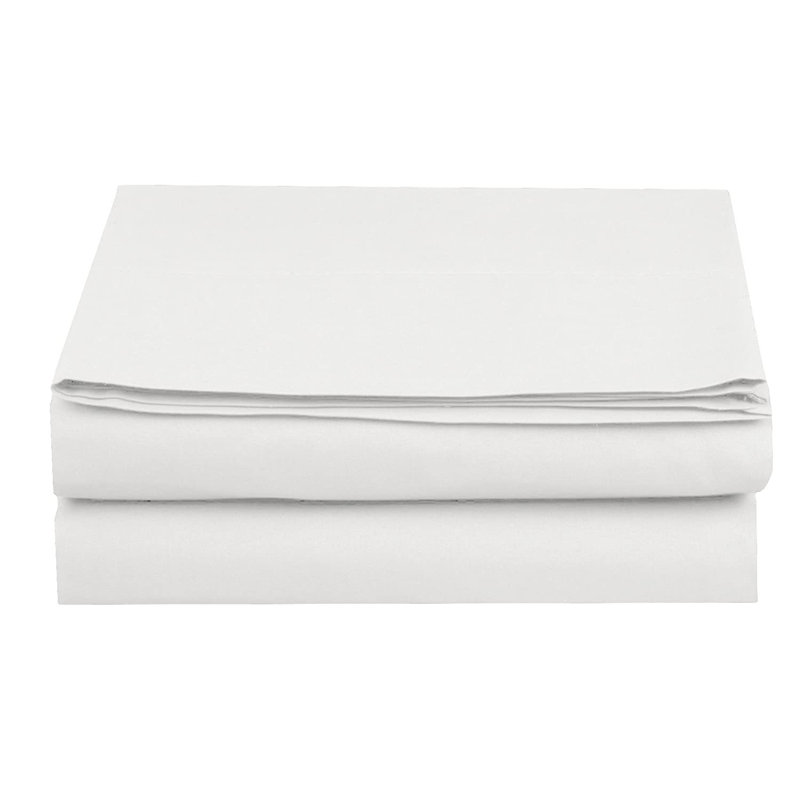 Luxury Hospitality Percale Microfiber Fitted Sheet – Soft, Hypoallergenic, and Wrinkle-Free, Queen Fitted Sheet, White