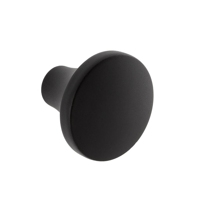 Lancaster 1-1/8" Diameter Matte Black Round Cabinet Knob Multipack, Matte Black