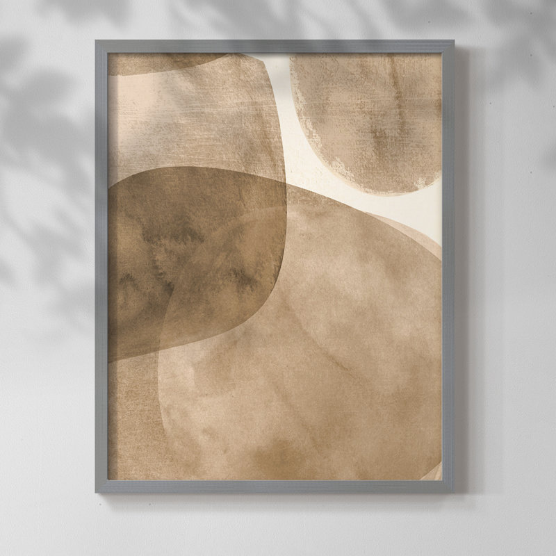 Neutre, objet II, reproduction encadrée - bois massif, 21" H x 17" W, Gris
