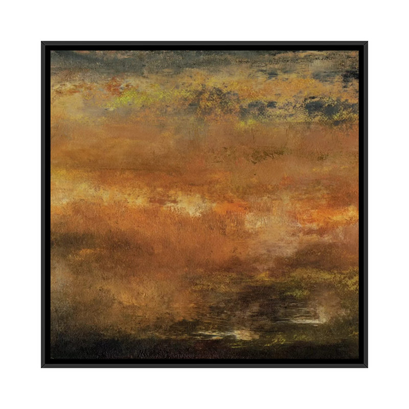 «Seasons II», reproduction d'art sur toile, H 18 po x l 18 po x P 1,5 po, Toile avec cadre noir, Pas de tapis