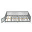 Lit double avec barrière de sécurité et porte - Structure de lit pour enfant pour chambre d'enfant, gris-1395352095-1395352091