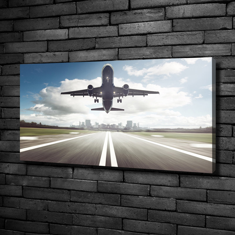The plane is starting 1 Piece Wall Art, 50cm H x 100cm W x 2cm D, Canvas