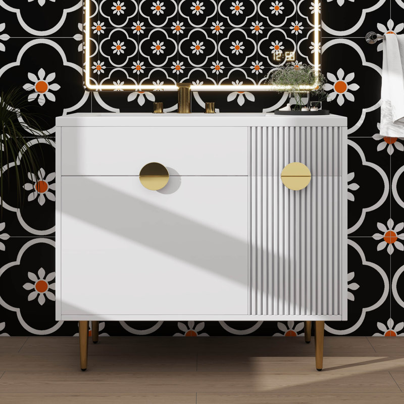 Armoire de rangement de meuble-lavabo moderne de 36 pouces avec évier