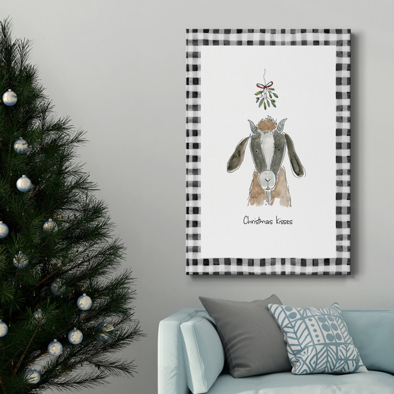 Chèvre de Noël bisous - impression, H 27 po x l 18 po x P 1 po