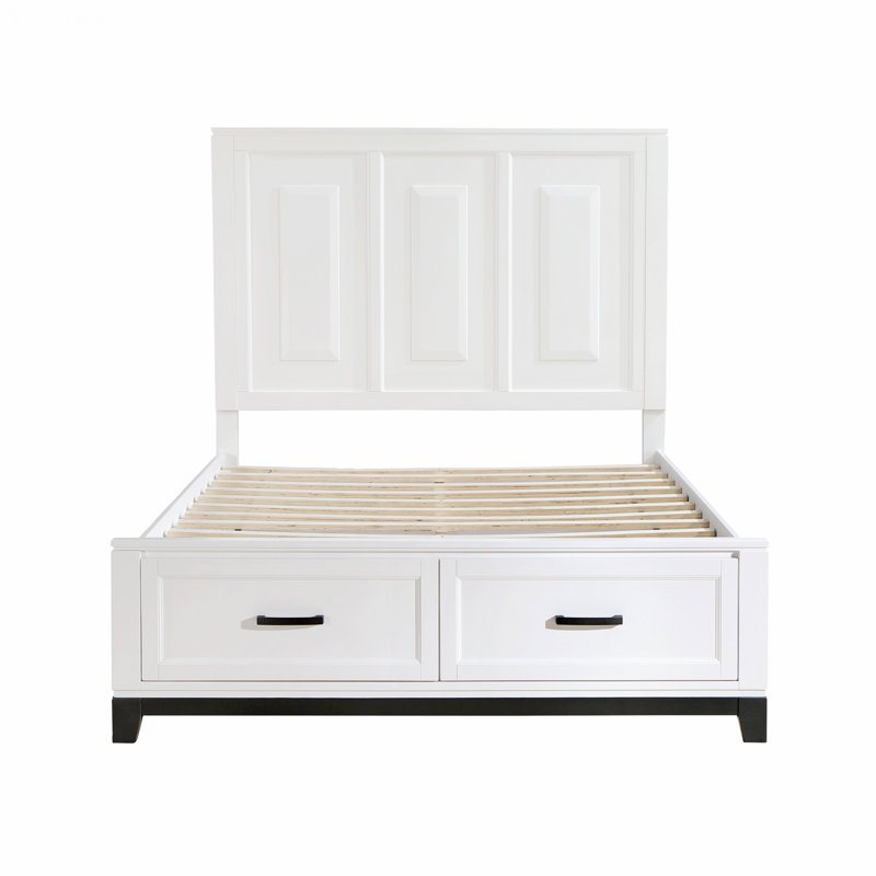 Cadre de lit moderne pour chambre à coucher, chambre d'amis, lit de chambre en bois, lit plateforme avec tiroirs de rangement