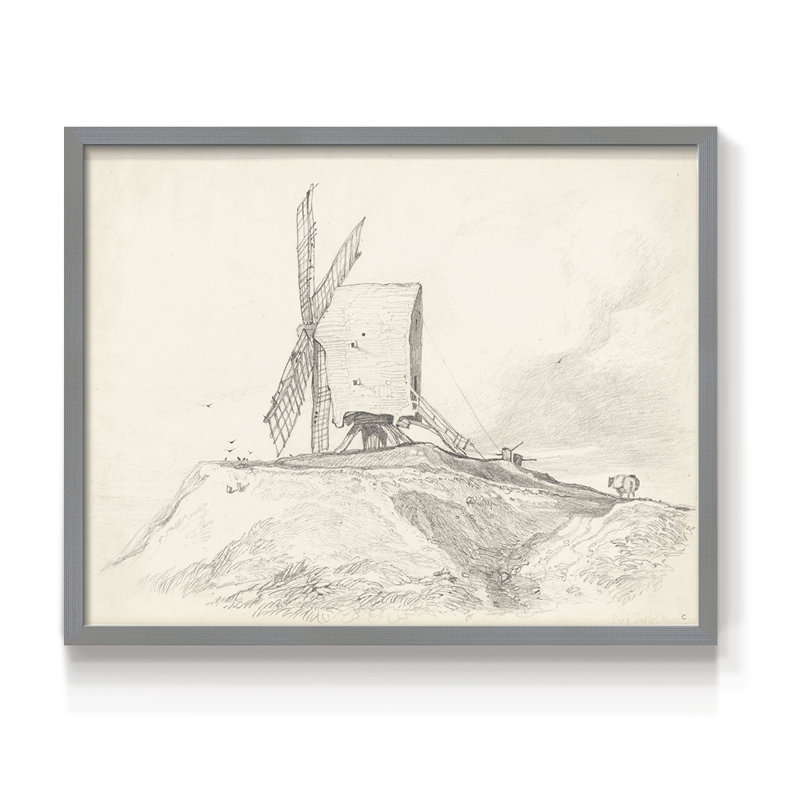 Croquis rétro - XXXV III - Reproduction encadrée - Restickable, Gris