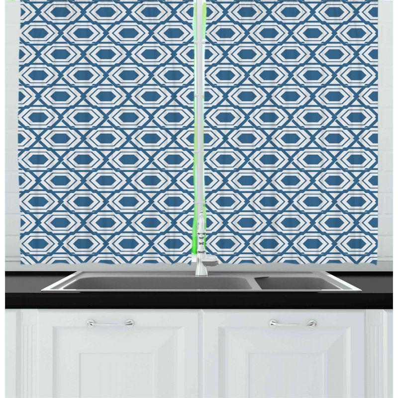 Geometric Pointed Kitchen Curtain