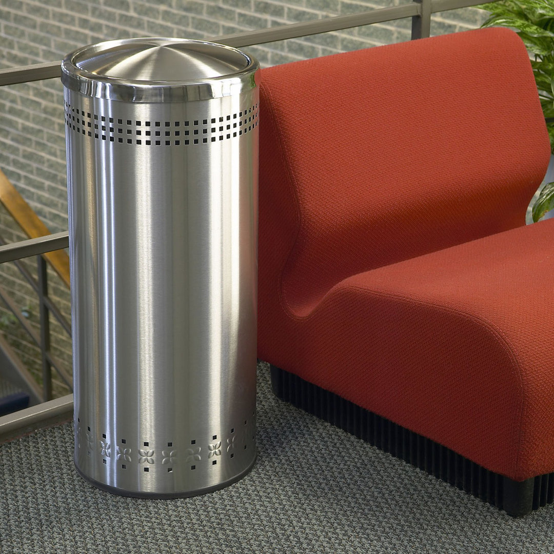 Precision Series Steel Swing Top Kitchen Trash Can - 15 Gallons Commercial Zone