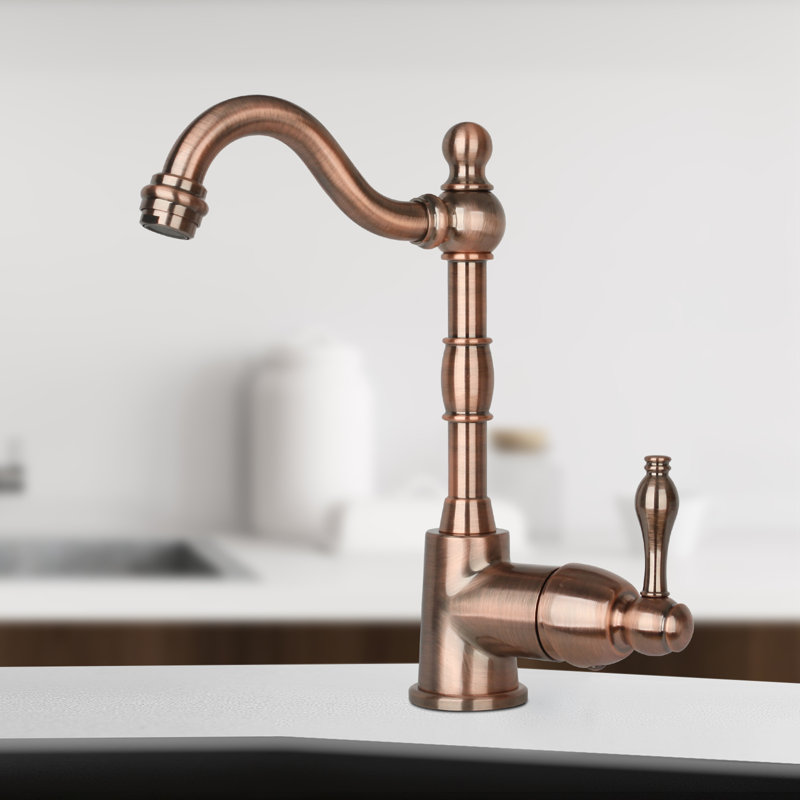 One-Handle Widespread Kitchen Bar Faucet, Antique Copper