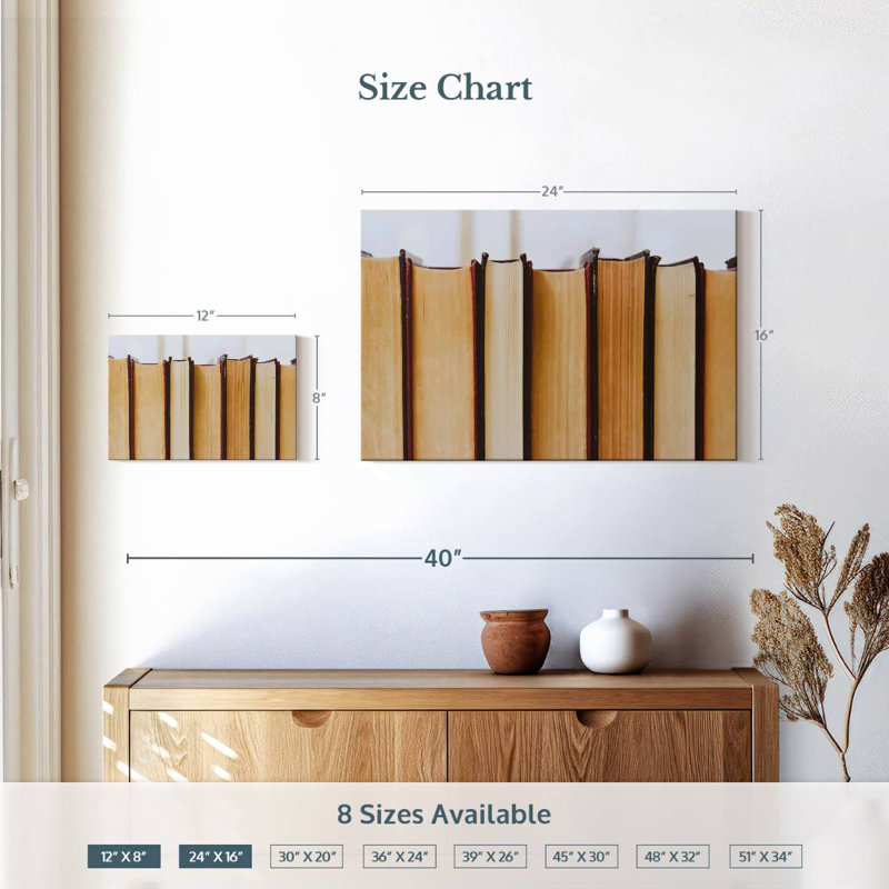 Kerner Books, 16" H x 24" W