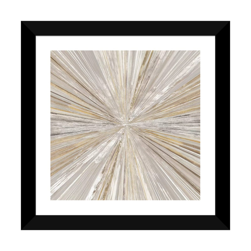 Shimmering Light II par Tom Reeves - impression d'art graphique, H 16 po x l 16 po, Papier dans un cadre photo, Noir