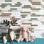 Carreau de mosaïque en céramique lustré emboîtable de style romain 11,78 po x 11,78 po-36933242