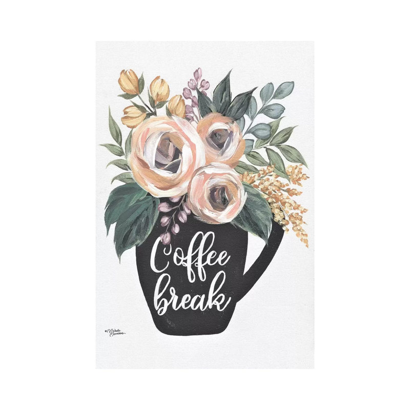 Coffee Break 1 Piece Wrapped Canvas Painting, 20.32 cm H x 30.48 cm W