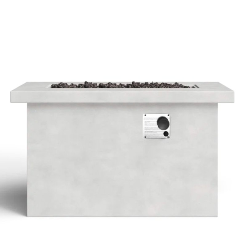 Concrete Patio Fire Pit Table, 24'' H, 50000 , Rust & Weather H Outdoor Heating Output,