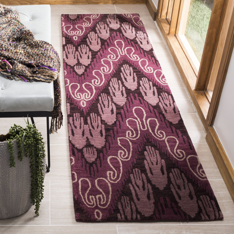 Kline Ikat Hand Tufted Wool Ikat Rug, Runner 2'3" x 8'