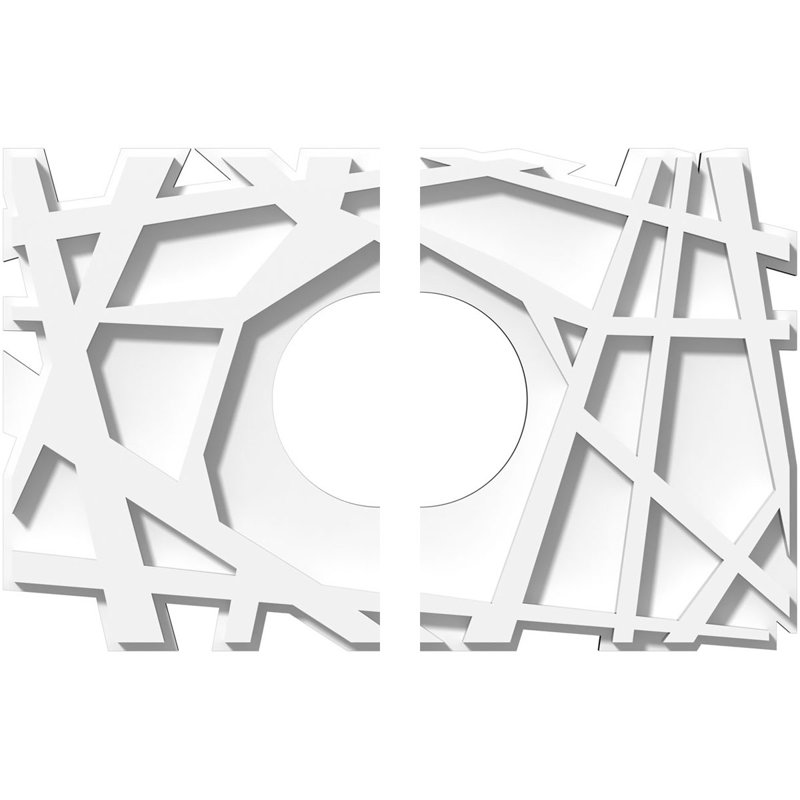 Médaillon de plafond contemporain en PVC de qualité architecturale Novo, H 1 po x l 30 po x P 20 po