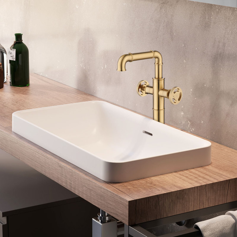 Vessel Sink Faucet 2-handle Bathroom Faucet, Brushed Gold
