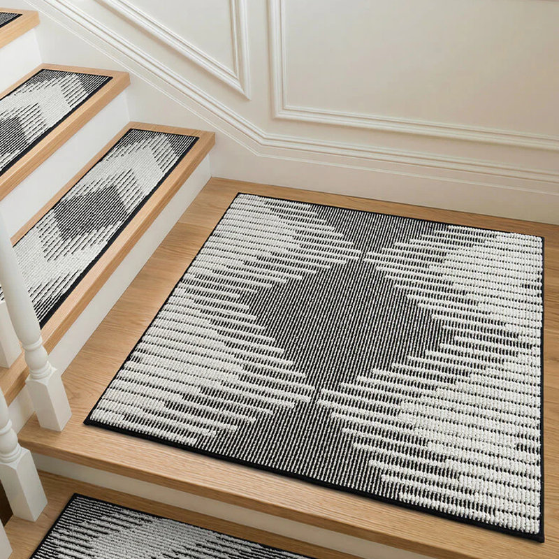 Tapis d'escalier antidérapant noir, 1, Square 2'6", Black